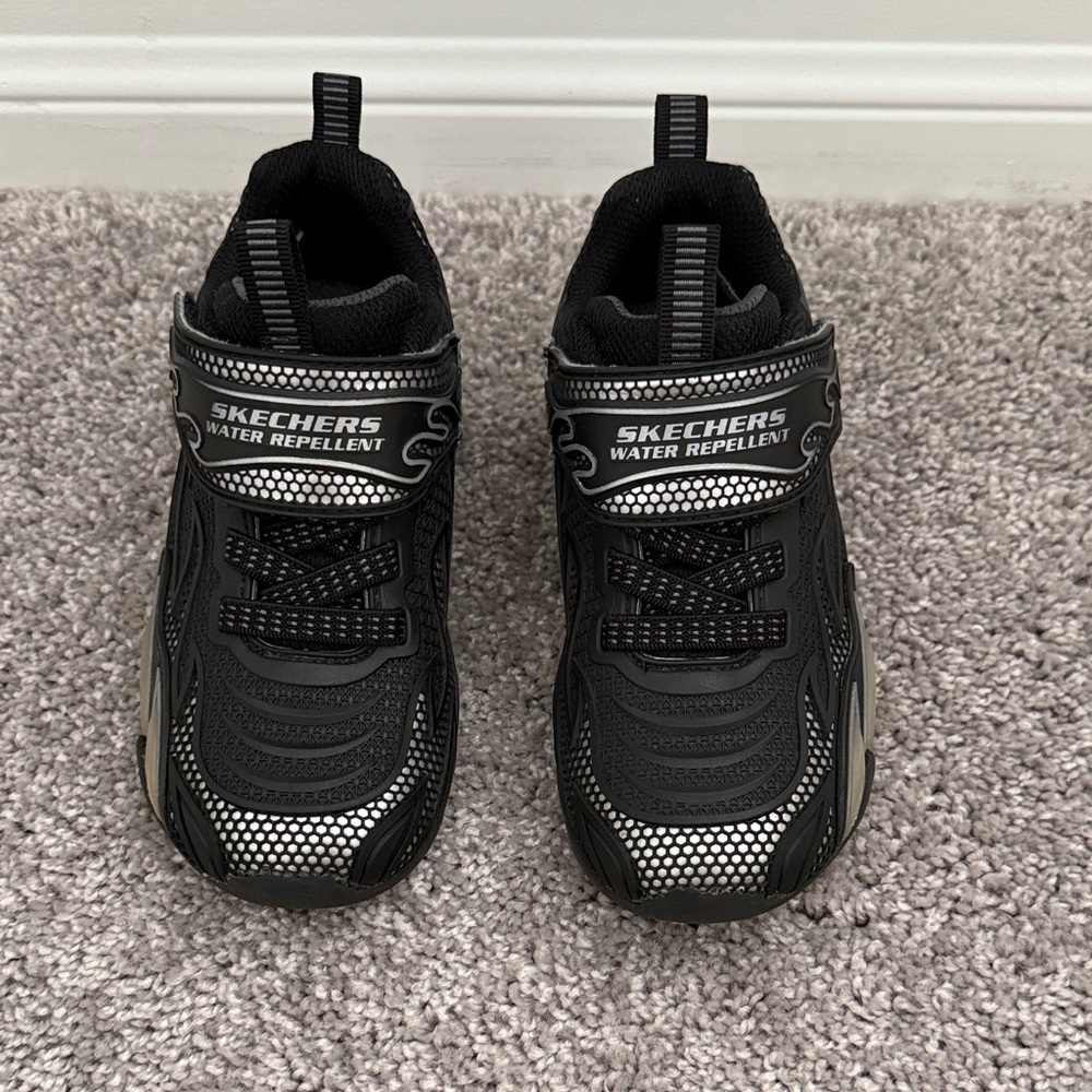 Skechers Black and Gray Water Repellent Light Up Shoes